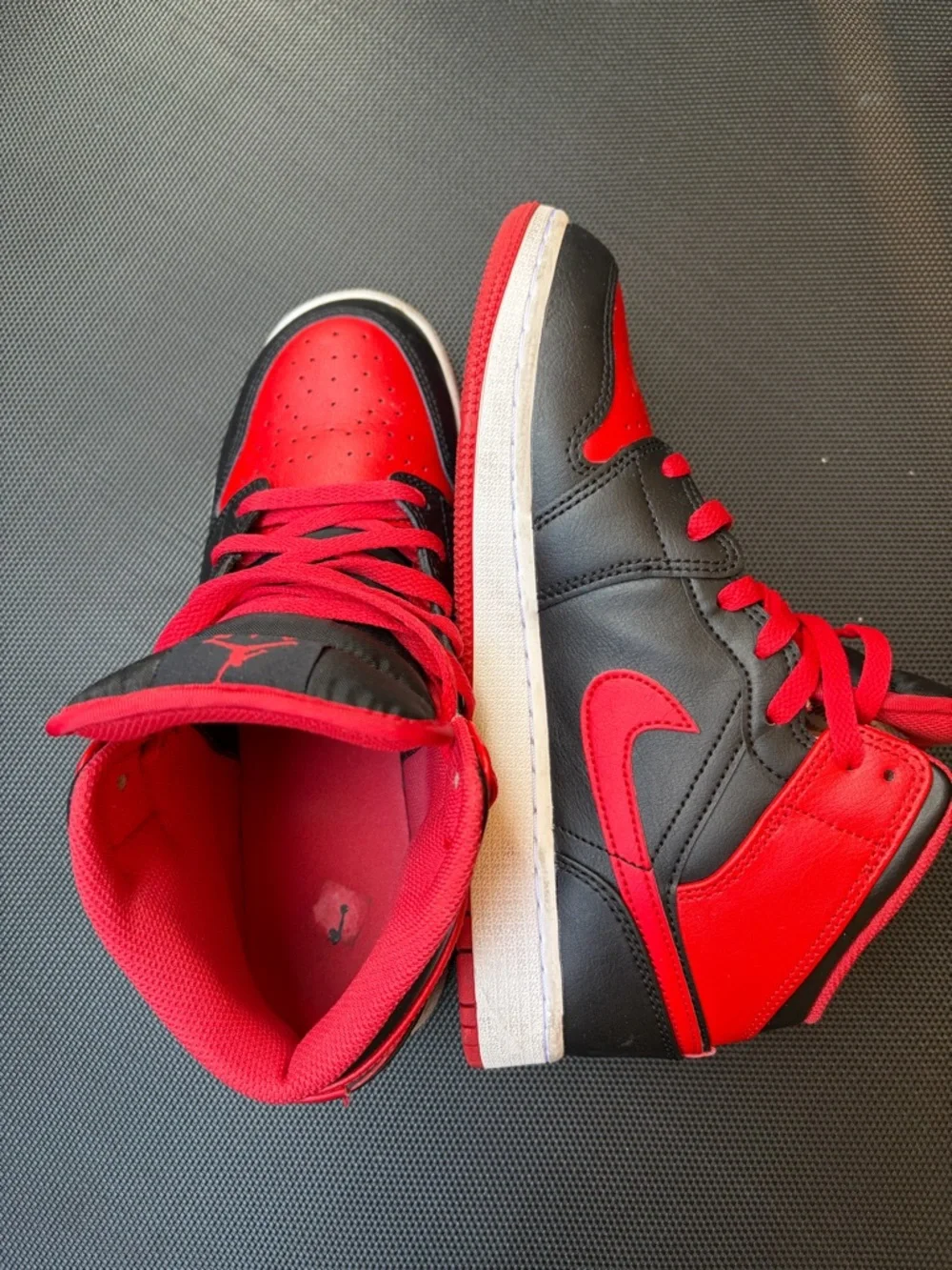 NIKE Jordan Red and Black High-Top Basketball Sneakers
